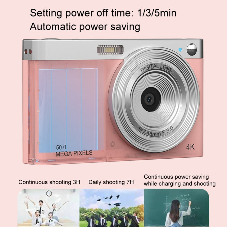 50 MP HD Camera 4K Video Retro Vlog Self-Shooting Camera, Black, Pink, White 50 MP HD Camera 4K Video Retro Vlog Self-Shooting Camera, Black, Pink, White